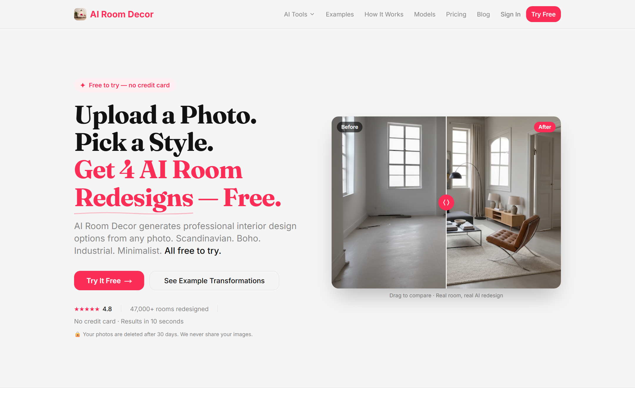 Room AI web app preview