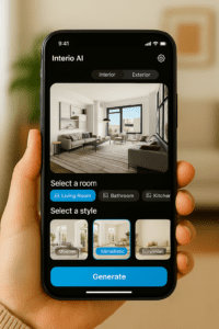 the room styles of interio ai app