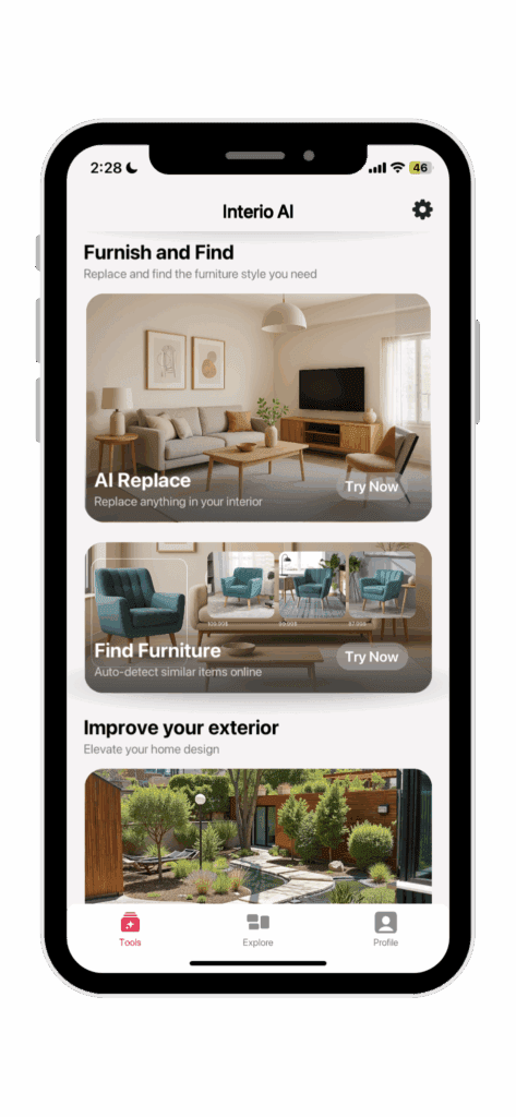 AI Room design main panel