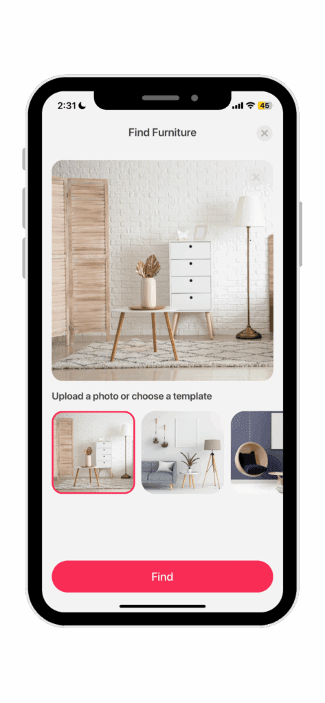 AI Furniture Finder App