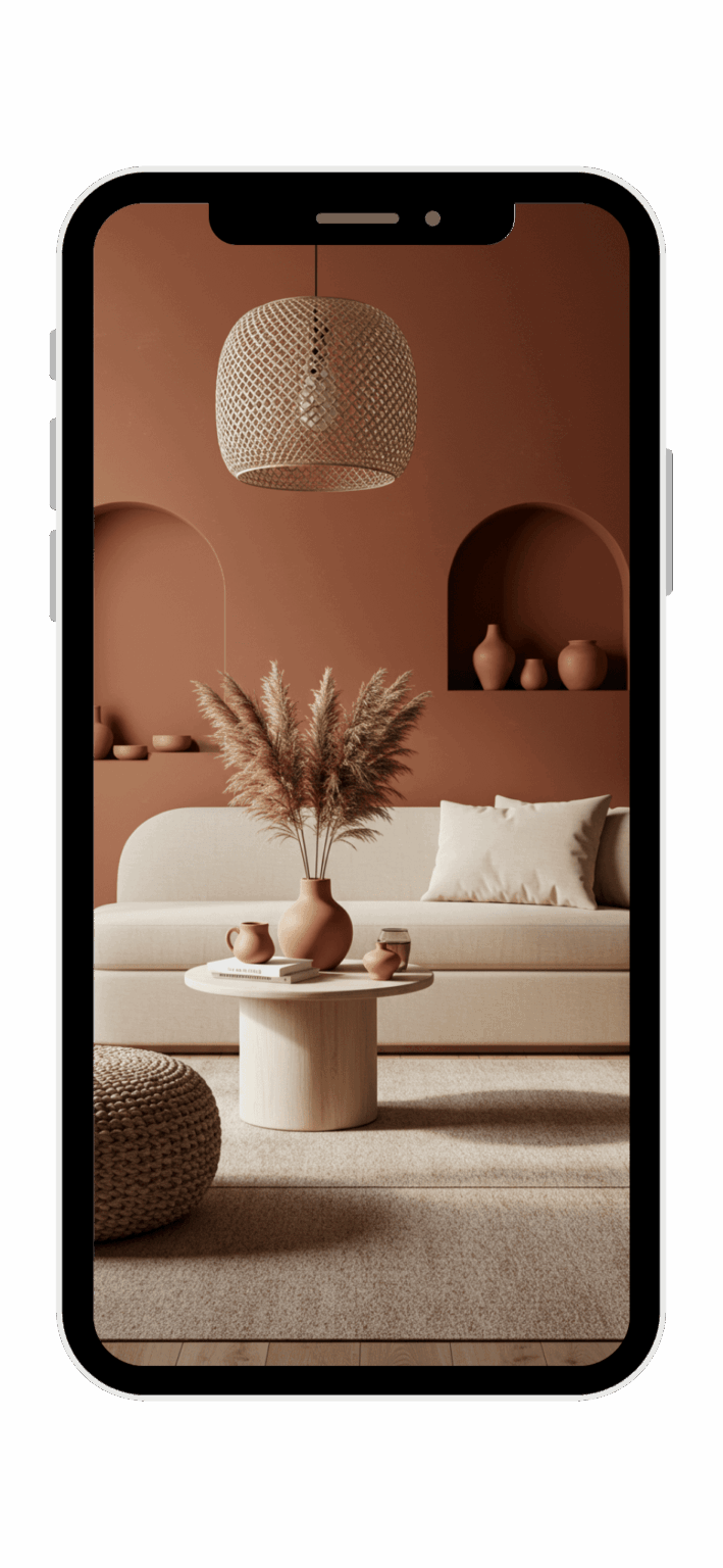 Warm Earthy Minimalism style generation by interio ai